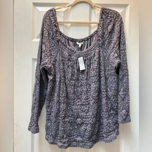 Maurices purple stretch lace top